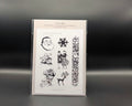 A6 vintage Christmas, black and white sticker sheet by The Pinnock Collective.