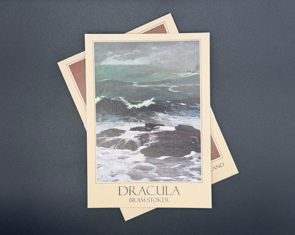 A6 literary postcard featuring Dracula art. 