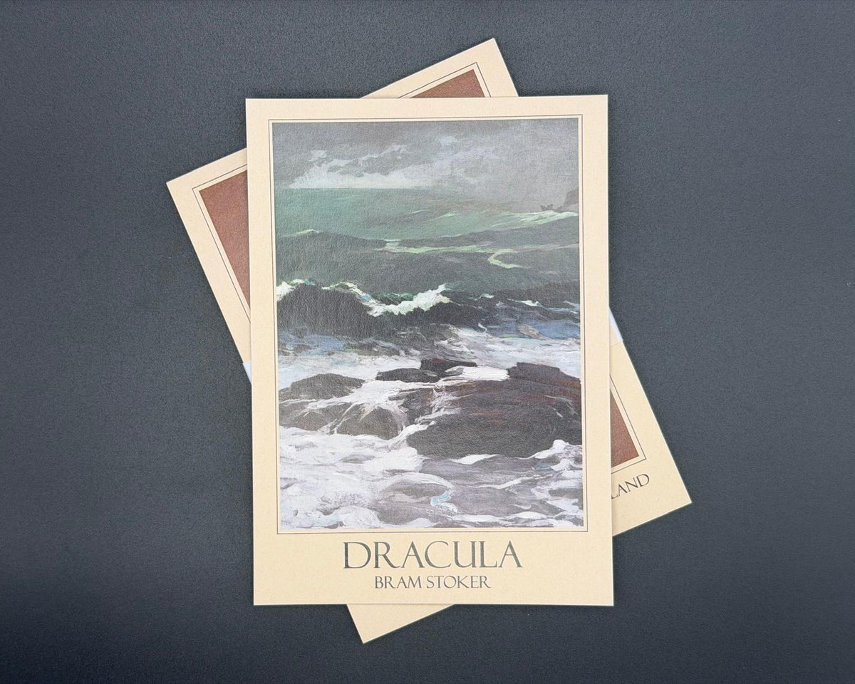 A6 literary postcard featuring Dracula art. 