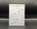A6 blue snowflakes sticker sheet by The Pinnock Collective. 