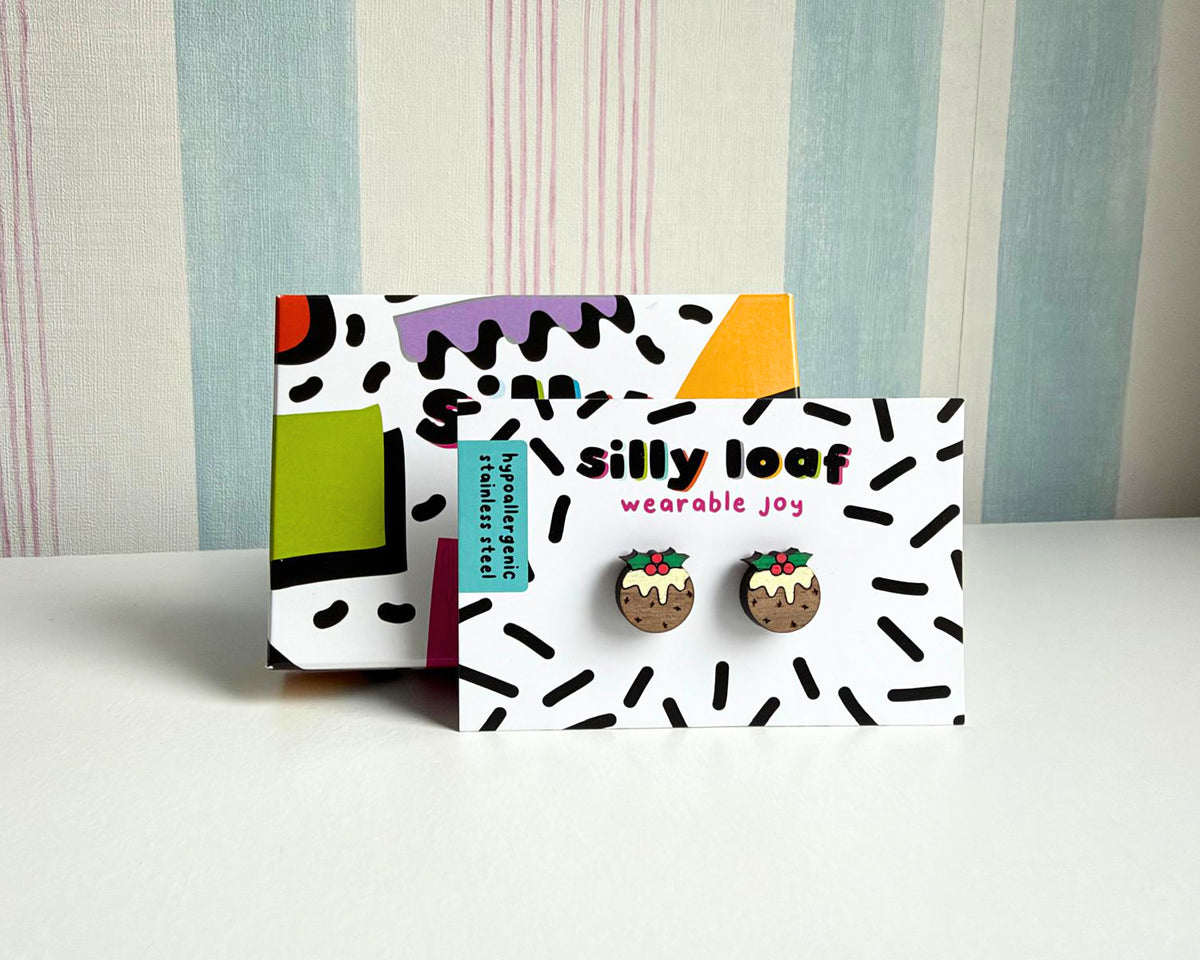 Christmas Pudding Stud Earrings